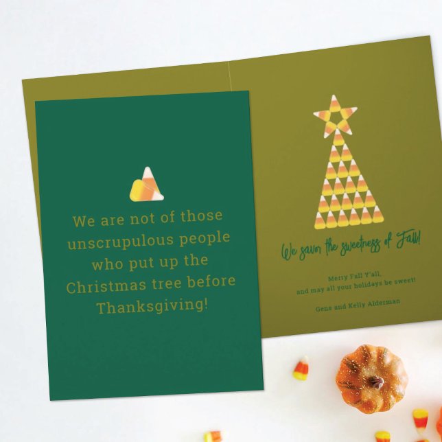 Candy Corn Christmas Tree Fall Greeting Card (Creator Uploaded)