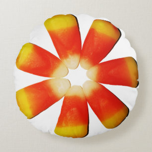 Candy Corn Circle Round Cushion