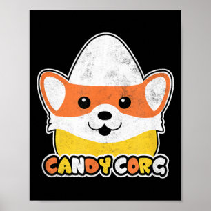 Candy Corn Corgi Halloween Dog Candy Corg Men Poster