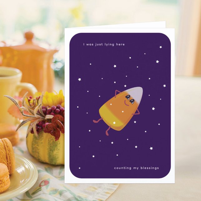 Candy Corn "Counting My Blessings" Thanksgiving Holiday Card (Creator Uploaded)