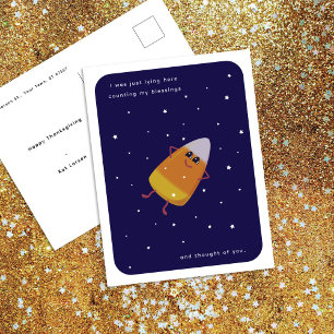 Candy Corn "Counting My Blessings" Thanksgiving Holiday Postcard