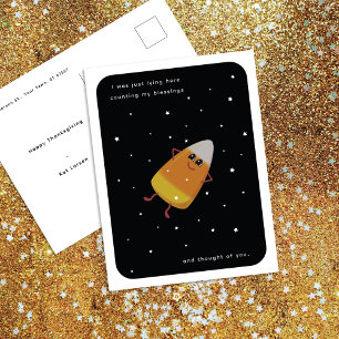 Candy Corn "Counting My Blessings" Thanksgiving Holiday Postcard