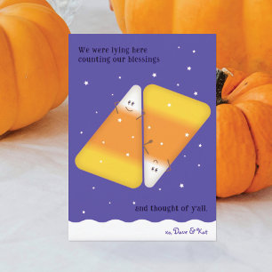 Candy Corn Couple Happy Fall Holiday Card