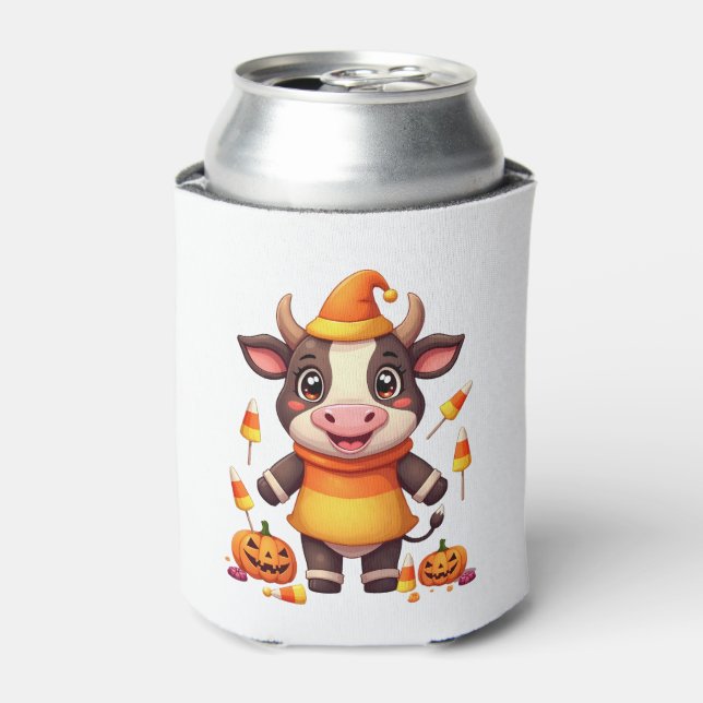Candy Corn Cow Can Cooler (Can Front)