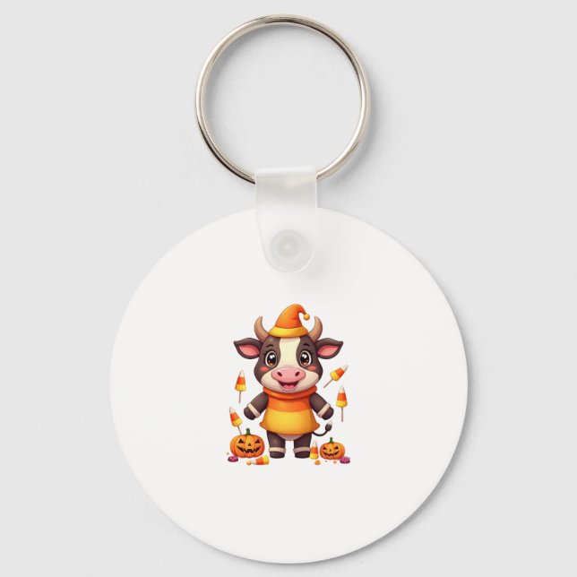 Candy Corn Cow Key Ring (Front)
