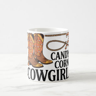 Candy Corn Cowgirl Western Halloween Coffee Mug