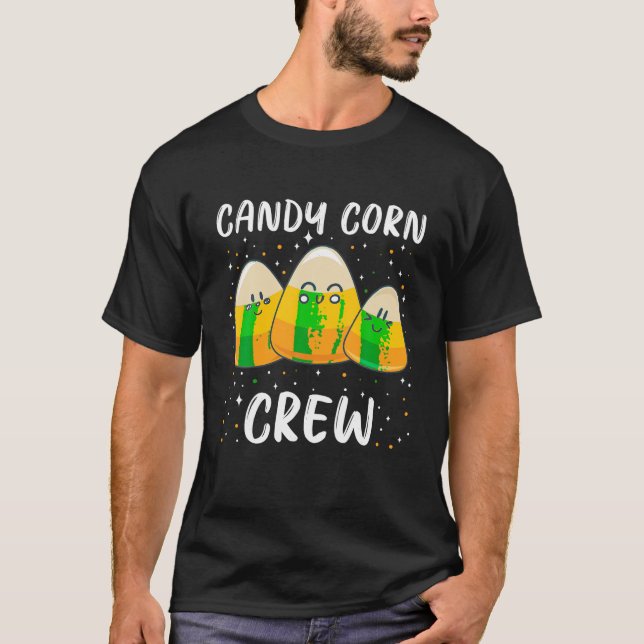 Candy Corn Crew Halloween Costume Men Women Friend T-Shirt (Front)