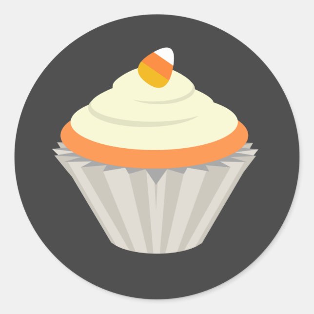 Candy Corn Cupcake Halloween Sticker (Front)
