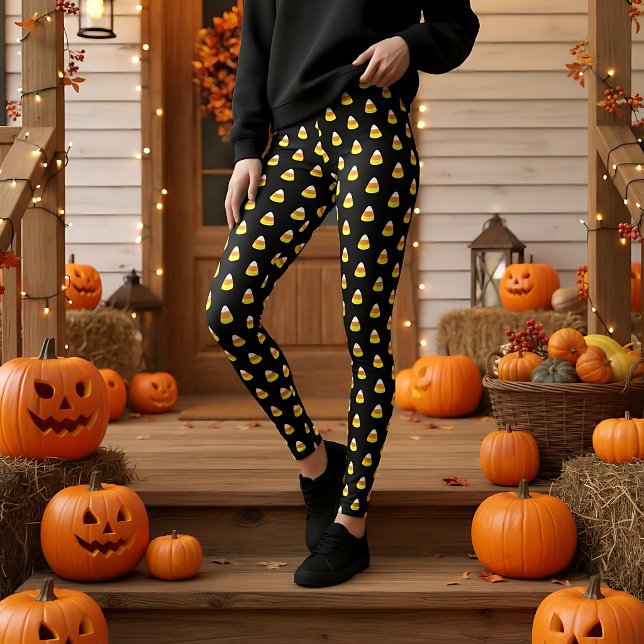 Candy Corn Custom Background Colour Leggings (Creator Uploaded)