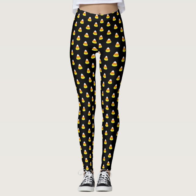 Candy Corn Custom Background Colour Leggings (Front)
