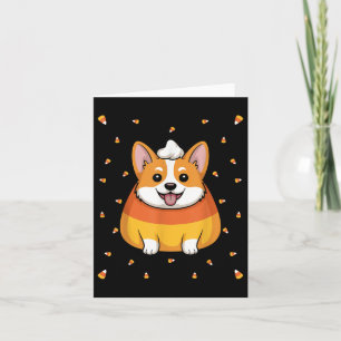 Candy Corn Cute Corgi Dog Spooky Halloween Men Wom Card