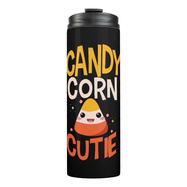 Candy Corn Cutie Child Kids Halloween Outfit Thermal Tumbler (Front)
