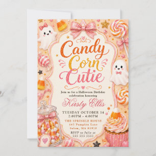 Candy Corn Cutie Halloween Birthday Invitation