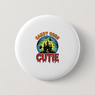 Candy Corn Cutie Vintage Halloween Castle Design_1 6 Cm Round Badge