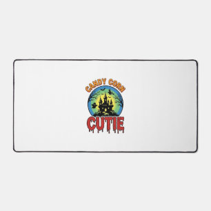 Candy Corn Cutie Vintage Halloween Castle Design_1 Desk Mat