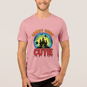 Candy Corn Cutie Vintage Halloween Castle Design_1 Tri-Blend Shirt