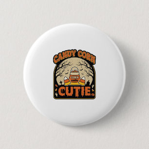 Candy Corn Cutie Vintage Halloween Vector Design_1 6 Cm Round Badge