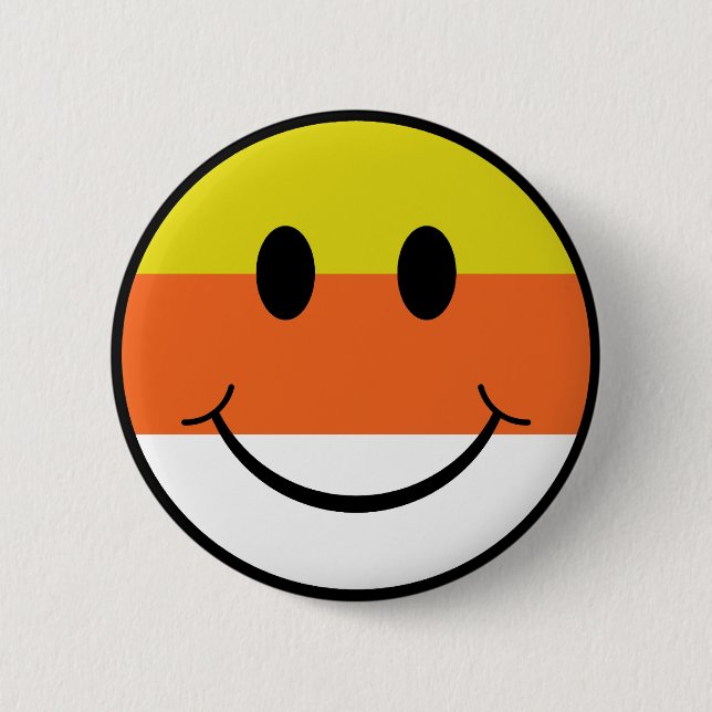 Candy Corn Face 6 Cm Round Badge (Front)
