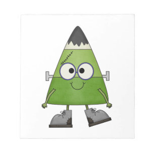 Candy Corn Frankenstein Halloween Notepad