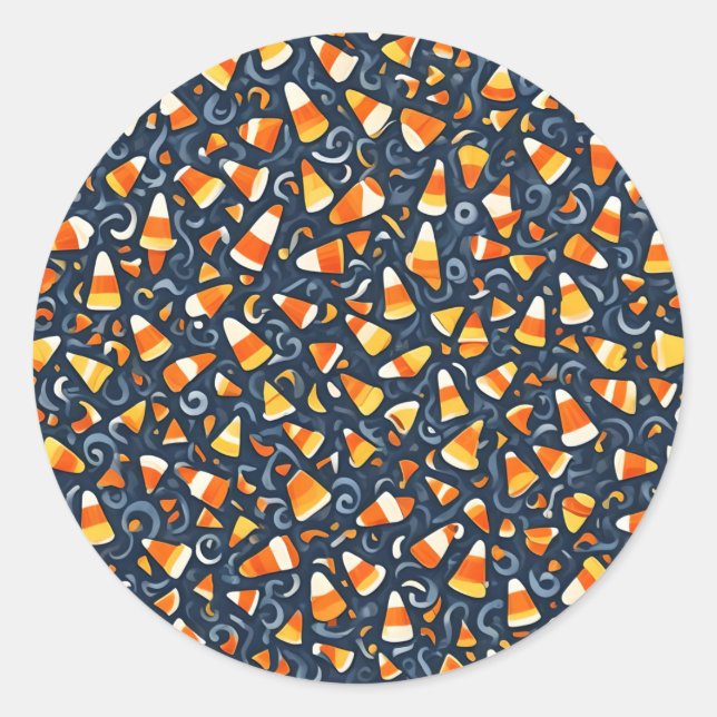Candy Corn Fun Classic Round Sticker (Front)