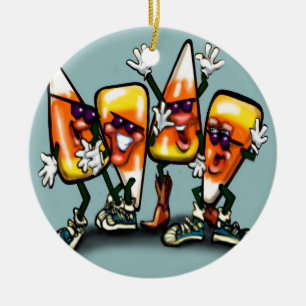 Candy Corn Gang Ceramic Ornament
