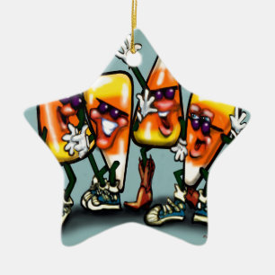 Candy Corn Gang Ceramic Tree Decoration
