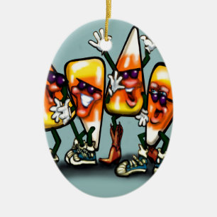 Candy Corn Gang Ceramic Tree Decoration