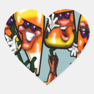 Candy Corn Gang Heart Sticker