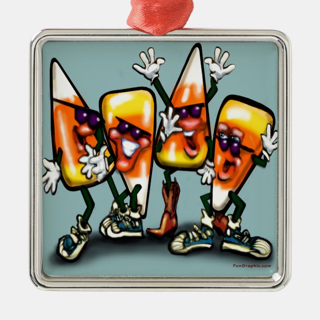 Candy Corn Gang Metal Tree Decoration (Front)