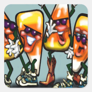 Candy Corn Gang Square Sticker
