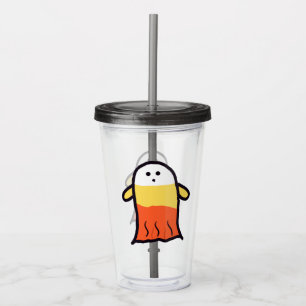 Candy Corn Ghost Acrylic Tumbler