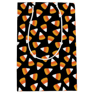 Candy Corn Halloween Black and Orange Medium Gift Bag
