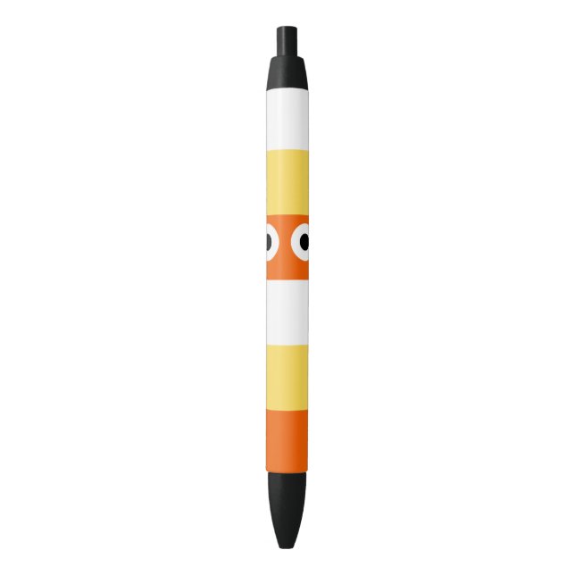 Candy Corn Halloween Black Ink Pen (Front Vertical)