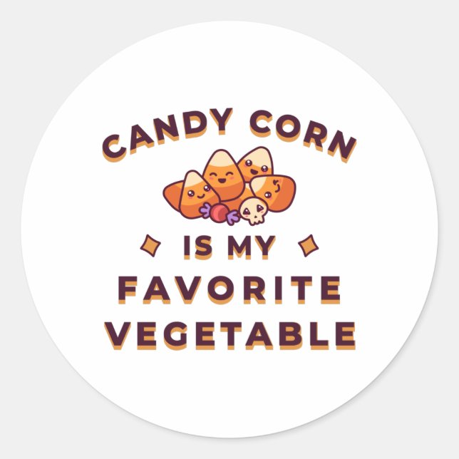 Candy Corn Halloween Classic Round Sticker (Front)