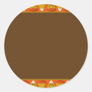 Candy Corn Halloween Classic Round Sticker