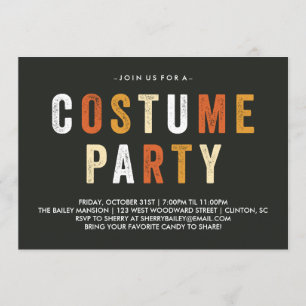 Candy Corn Halloween Costume Party Invitation