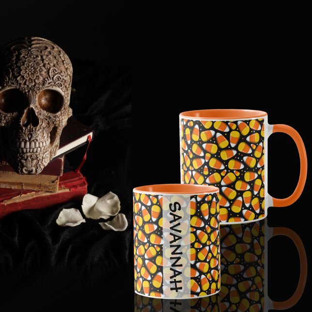 Candy Corn Halloween Custom Name Mug (Creator Uploaded)