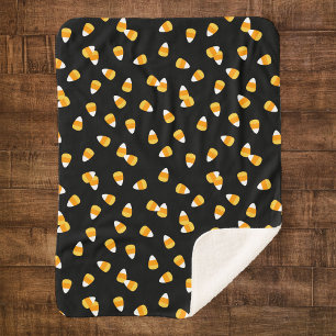 Candy Corn Halloween Decor Sherpa Blanket