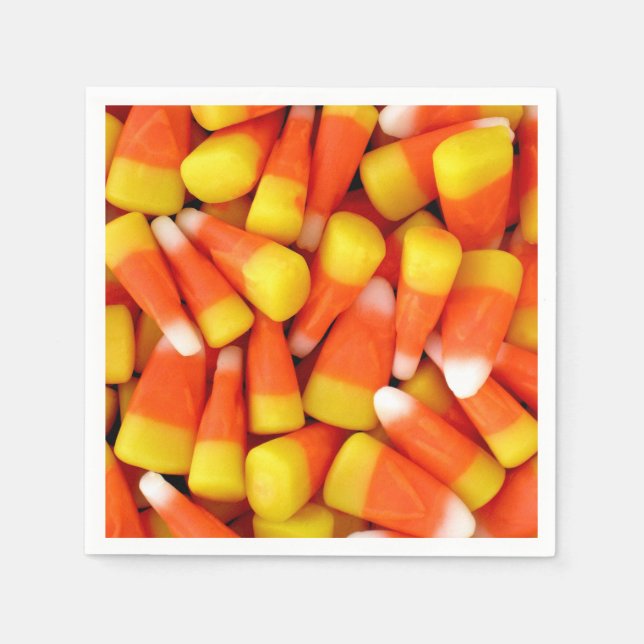 Candy Corn Halloween Paper Party Napkin (Front)