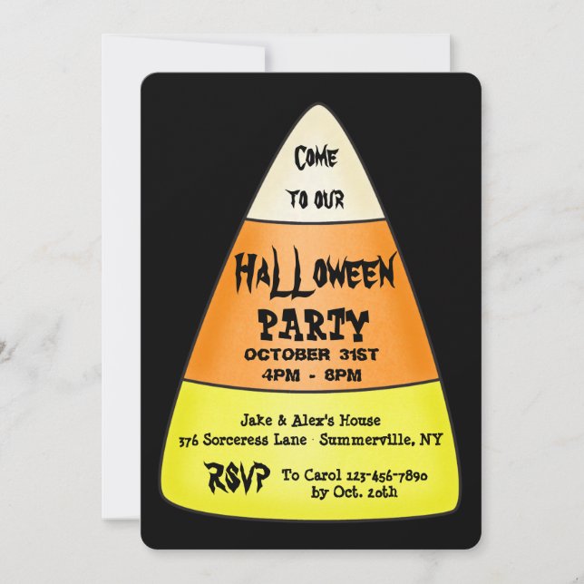 Candy Corn Halloween Party Invitation (Front)