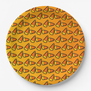 Candy Corn Halloween Party Paper Plate