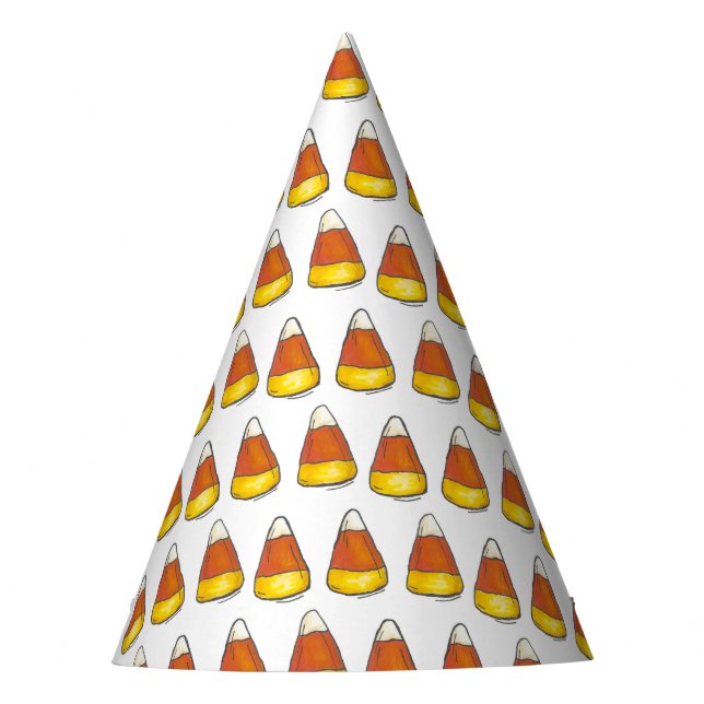 Candy Corn Halloween Thanksgiving Trick or Treat Party Hat (Front)