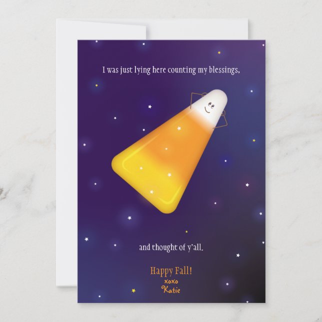 Candy Corn Happy Fall Y'all Greeting Card (Front)