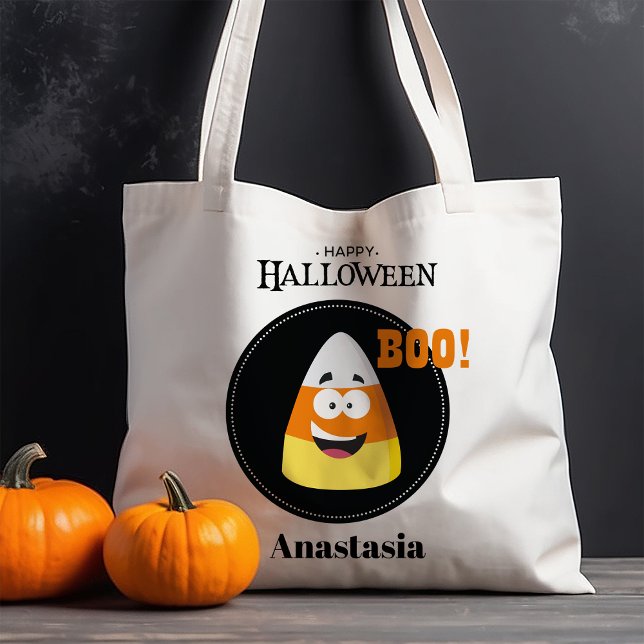 Candy Corn Happy Halloween Personalised Tote Bag (Creator Uploaded)