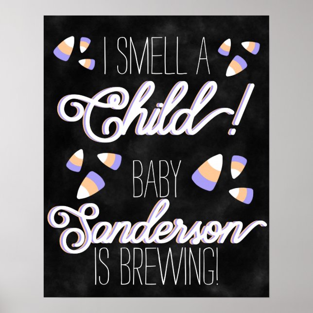 Candy Corn "I Smell a Child" Personalised Poster (Front)