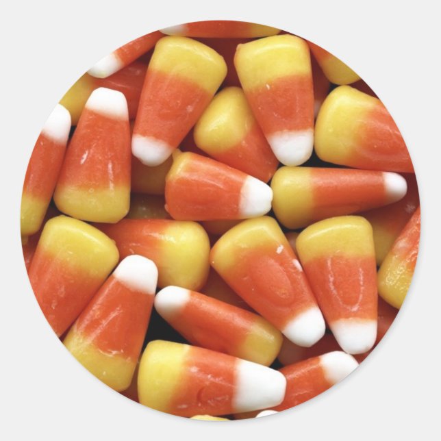 Candy Corn Jumble Classic Round Sticker (Front)