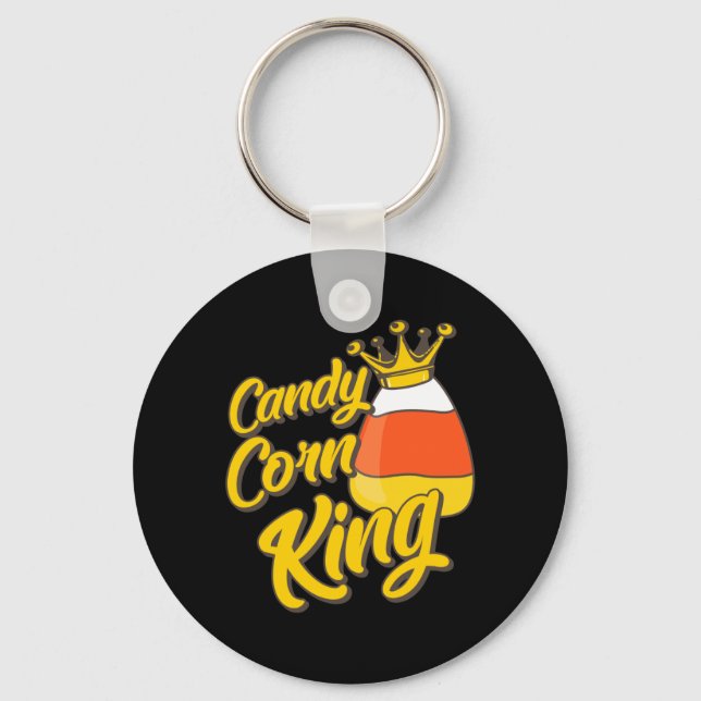 Candy Corn King Cool Halloween Candy Corn Gift Key Ring (Front)