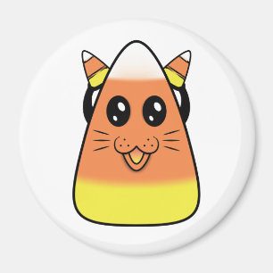 Candy Corn Kitty Magnet
