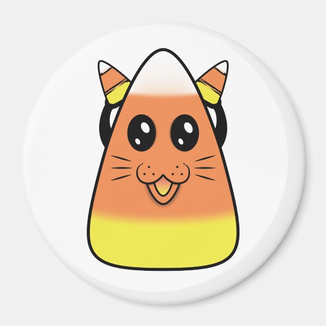 Candy Corn Kitty Magnet (Front)