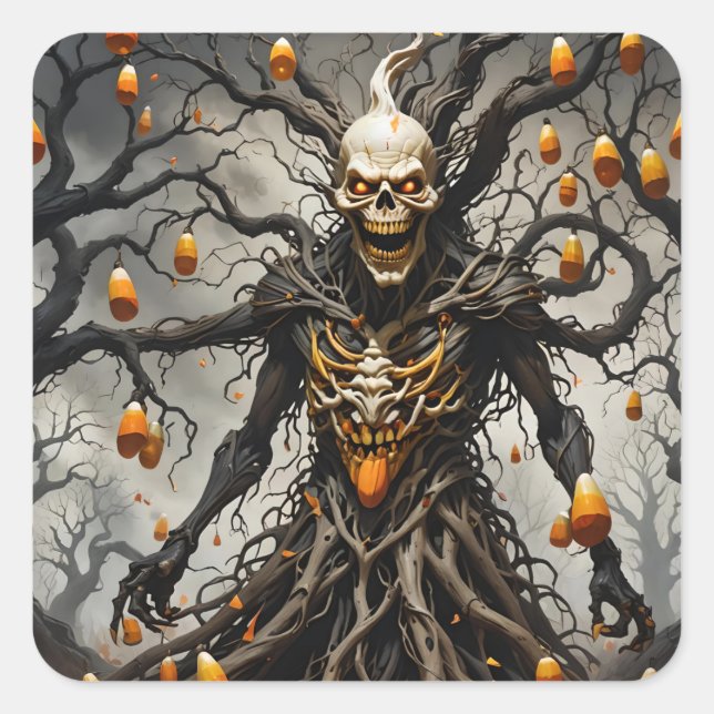 Candy Corn Man Square Sticker (Front)